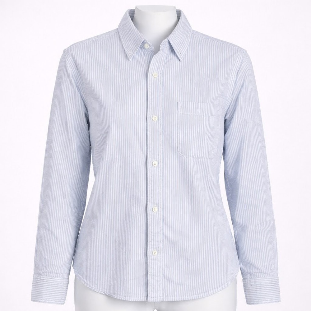 Brandy Melville Mens Striped Button Down Shirt Size S Blue White Preppy Academia